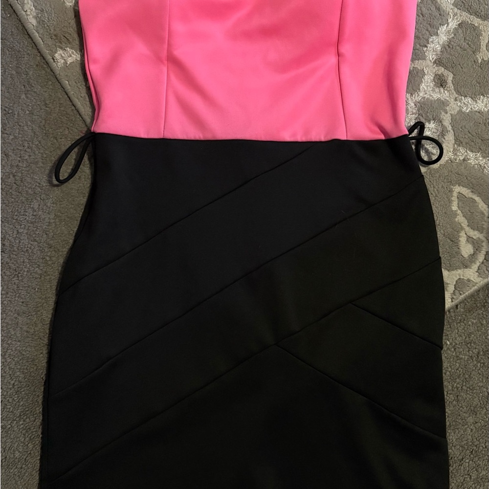 Deb Strapless Pink and Black Dress